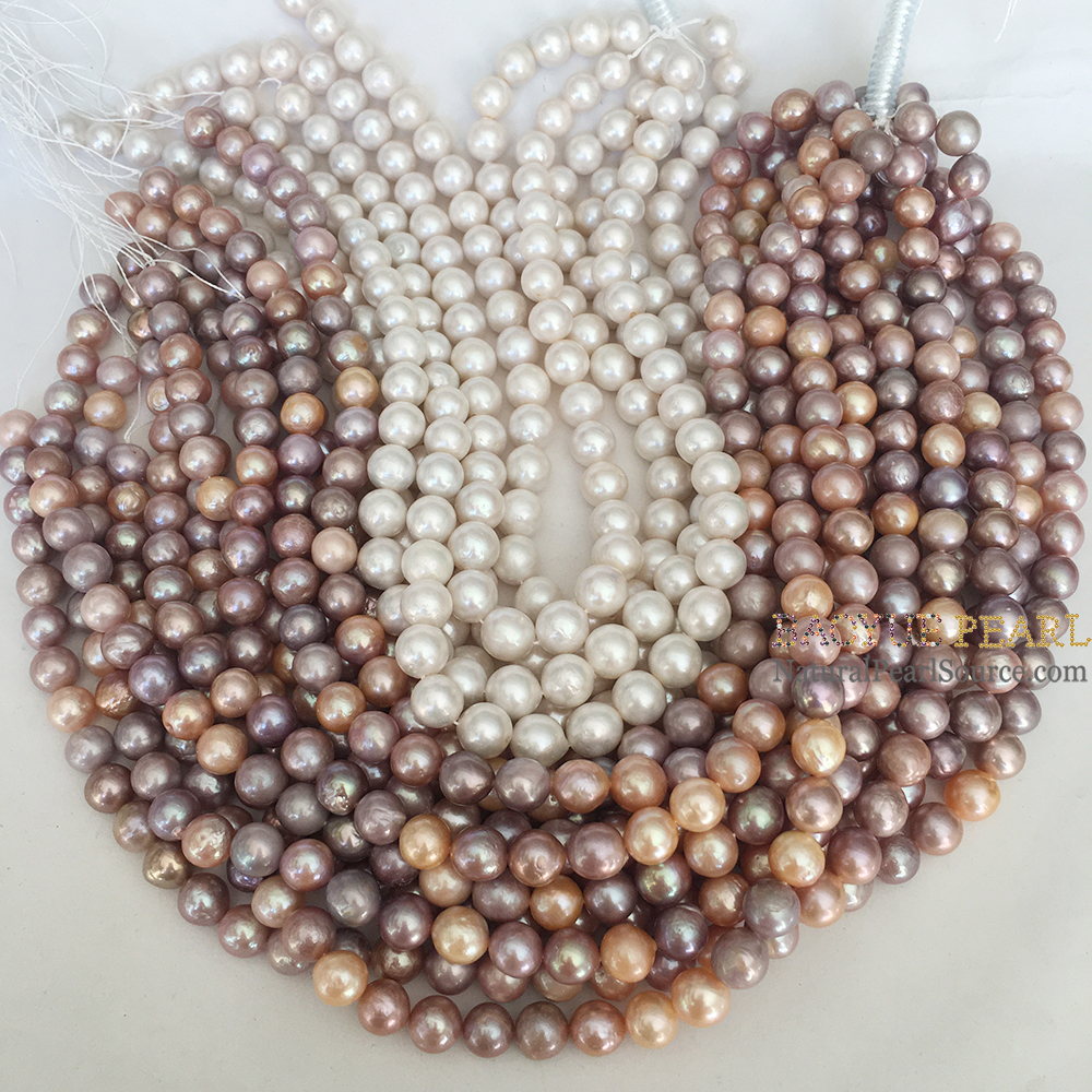 16 inch 9-11mm Freshwater Pearls wholesale near round Baroque nature freshwater pearl loose pearl in strand, Natural pearl Jewelry material with wholesale prices.