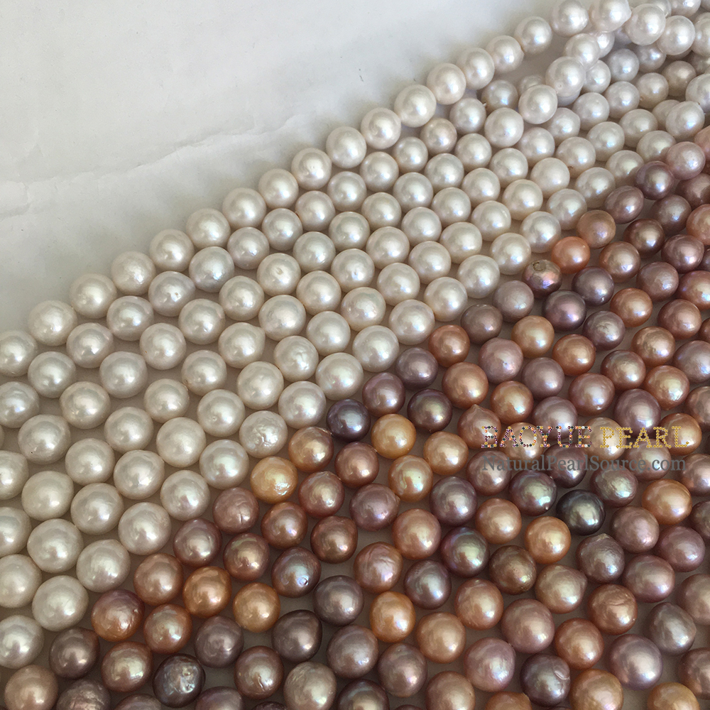 16 inch 9-11mm Freshwater Pearls wholesale near round Baroque nature freshwater pearl loose pearl in strand, Natural pearl Jewelry material with wholesale prices.