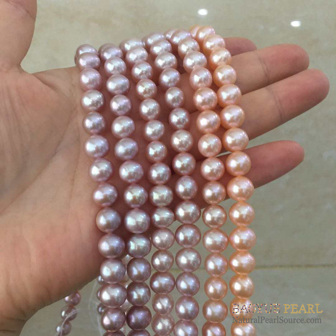 8-9mm AAA Grade High Quality Round Shape Natural pearls in strand, Natural pearl earrings material with wholesale prices.