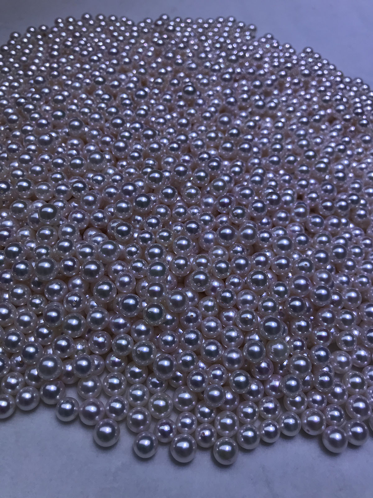 7-7.5 mm high quality AKOYA  pearls AAA perfect round nature loose pearl with half hole, Natural Akoya pearls loose freshwater pearls with Wholesale Prices