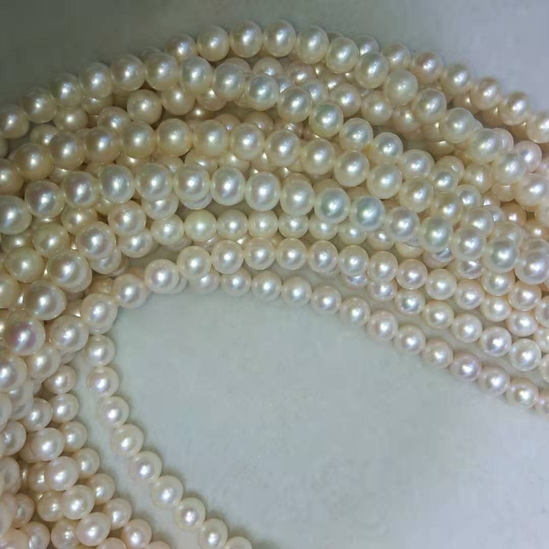 8-9 mm AA grade China Pearl Source near round shape natural freshwater pearl in strand loose pearl wholesale with farm direct prices