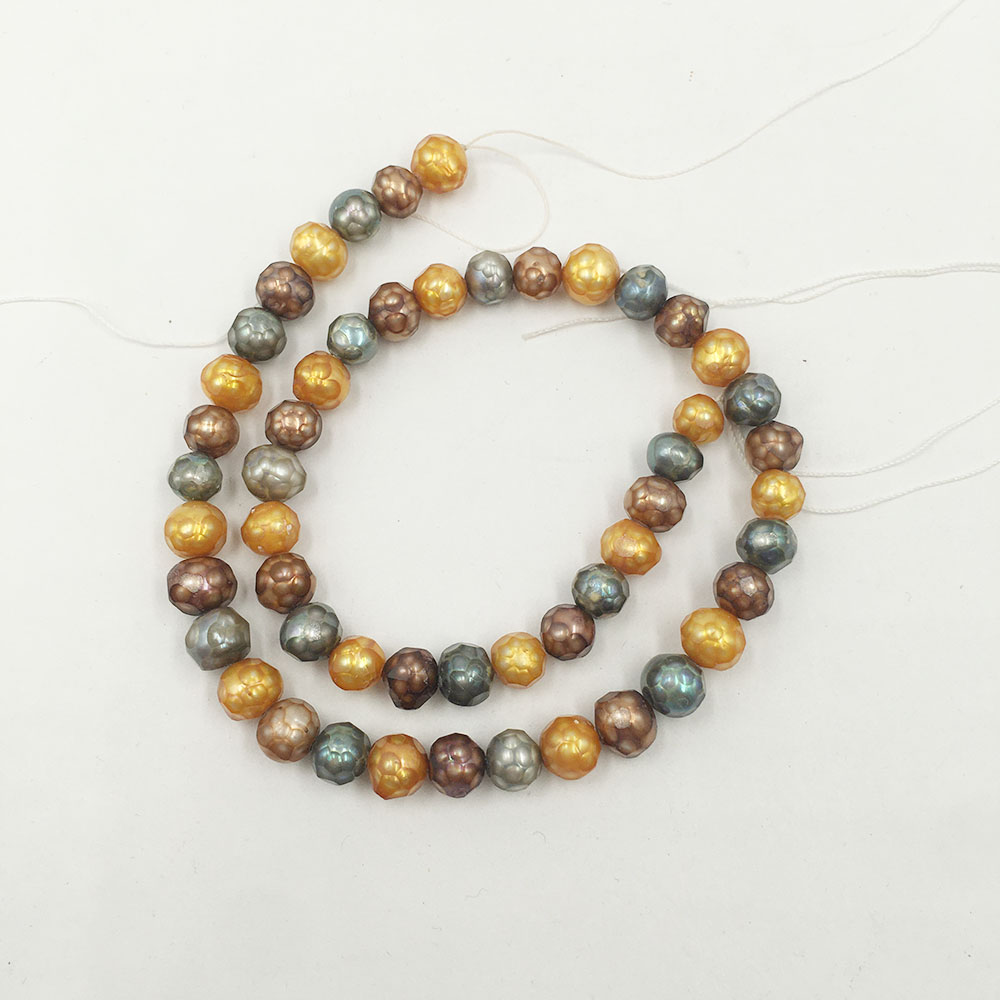 7-8 mm baroque pearl from Natural pearls factory 100% freshwater pearl wholesale loose freshwater pearl in strand,gold and brown color