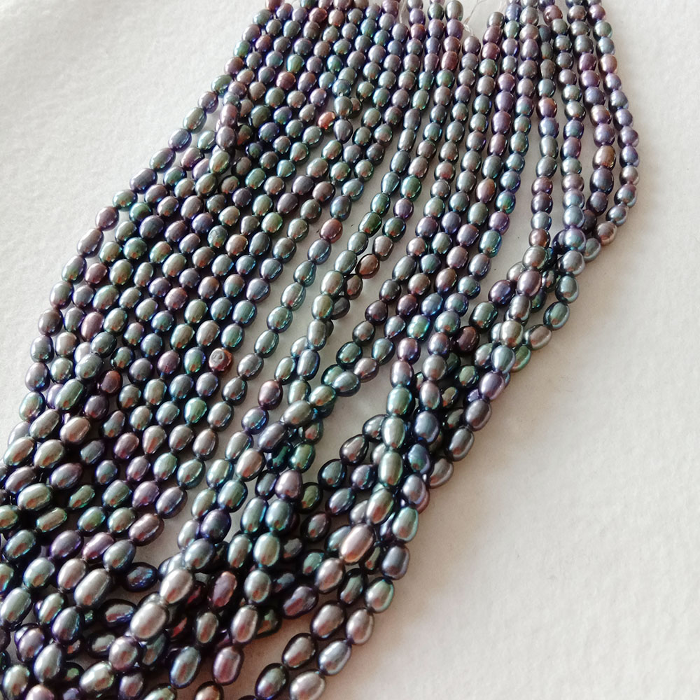 5 mm rice shape freshwater pearls wholesale single color loose wholesale freshwater pearl in strand -37 cm