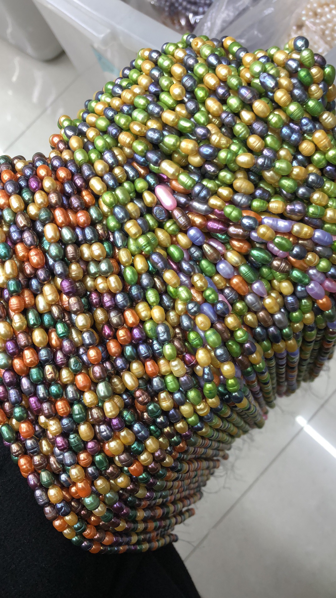 5-6 mm rice shape freshwater pearls for sale mix colors loose wholesale freshwater pearl in strand -37 cm