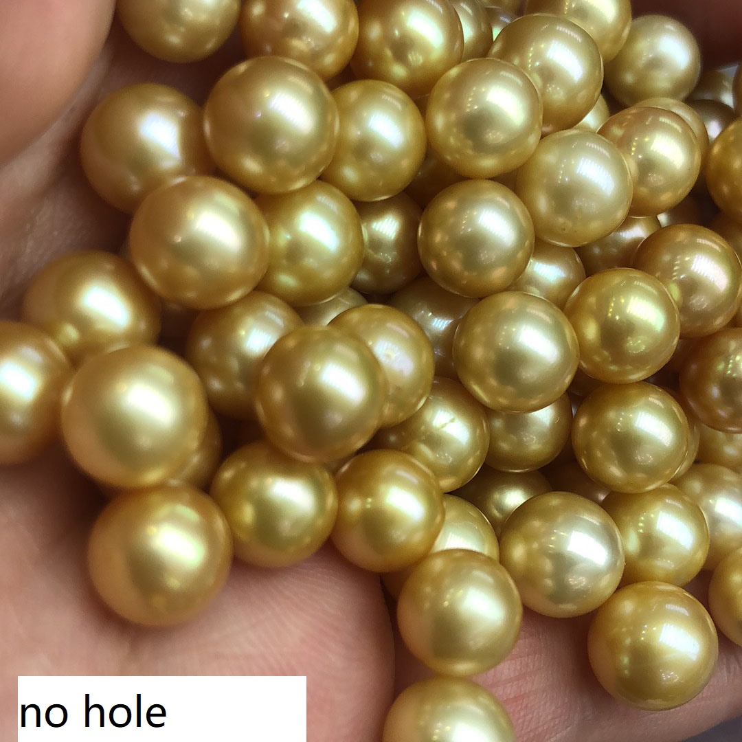 8-9 mm Golden pearls wholesale good quality AA  round shape,loose freshwater pearl with half or no hole drilled