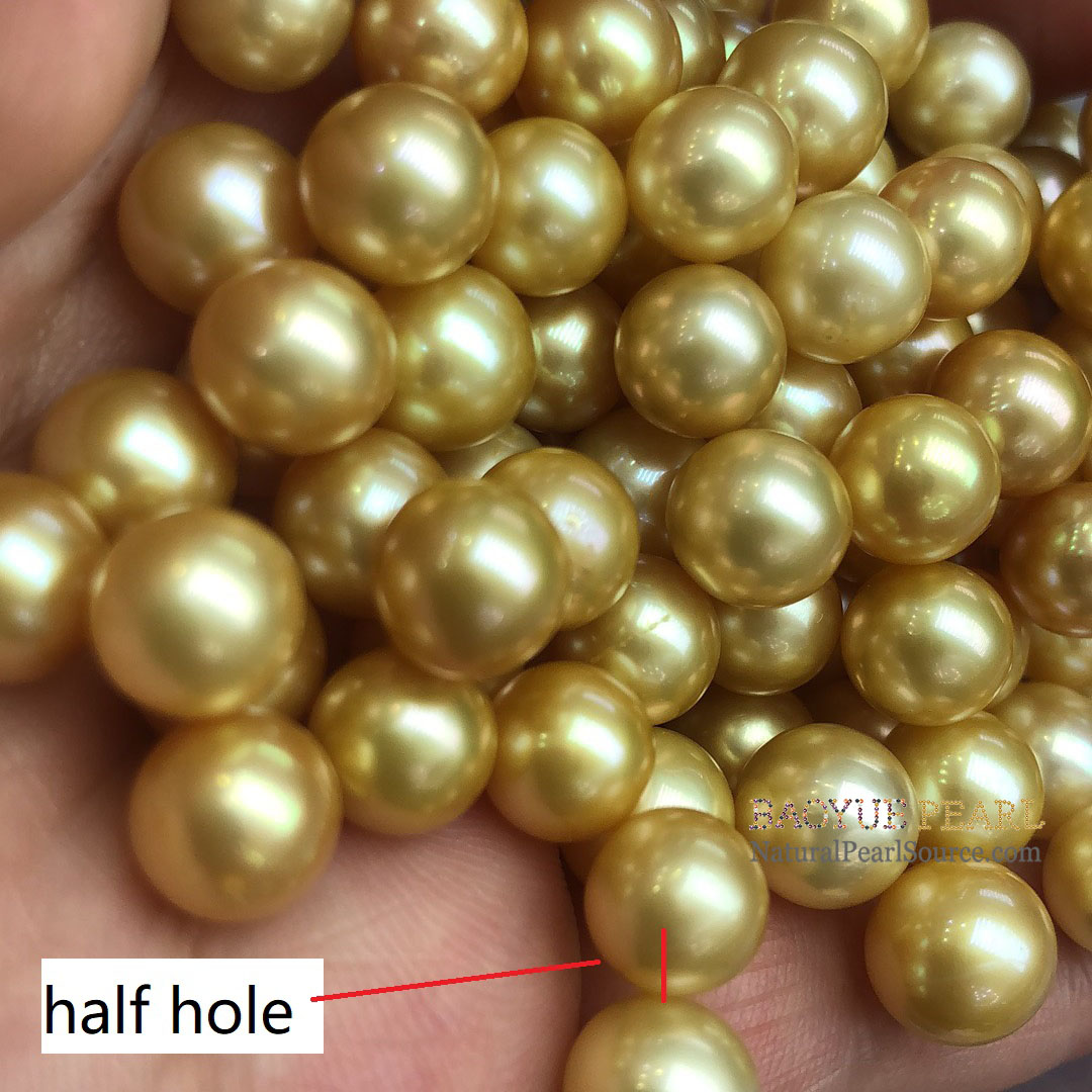 10-13 mm good quality AA grade perfect round golden pearls Real pearls wholesaler ,loose freshwater pearl with half or no hole drilled, Natural freshwater pearls loose freshwater pearl with half or no hole drilled