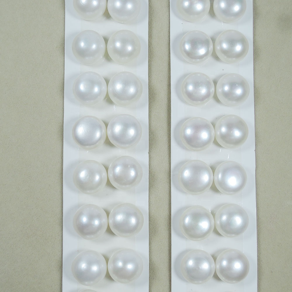 15-17 mm AAA button loose Pure Pearls natural one hole half drilled freshwater loose pearls no holes