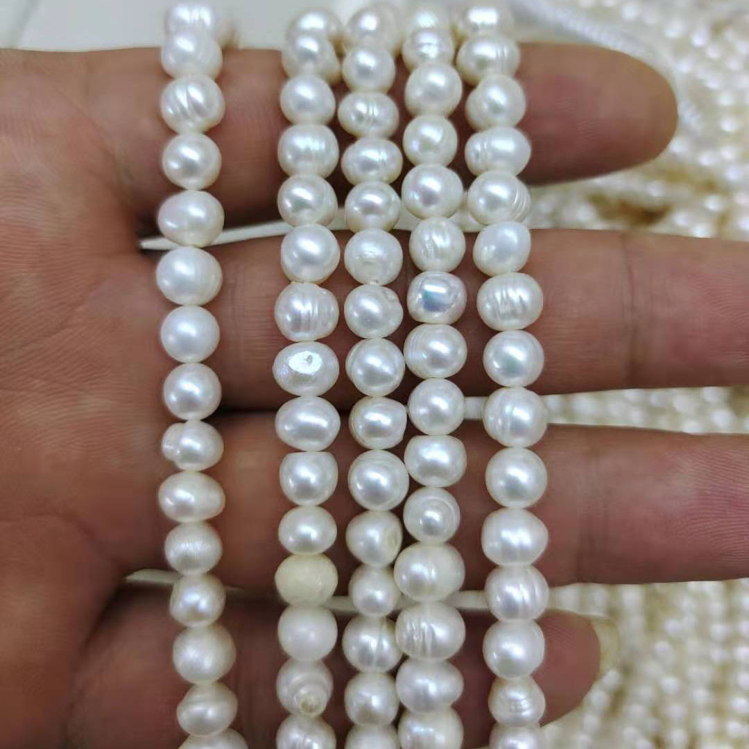 5-6 mm near round nature pearl Wholesaler Pearl Jewellery nature pearl loose Pearl suppliers and wholesale freshwater pearl with farm direct prices