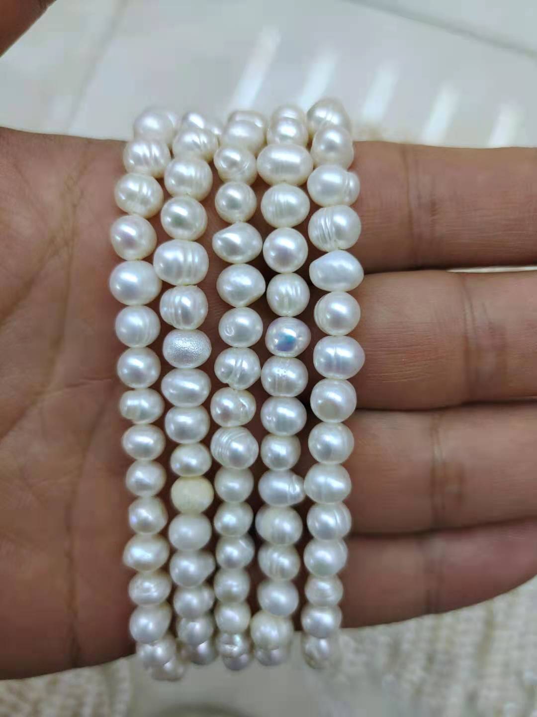 5-6 mm rice pearl bulk buy pearls side hole natural pearl loose wholesale nature freshwater pearl in strand