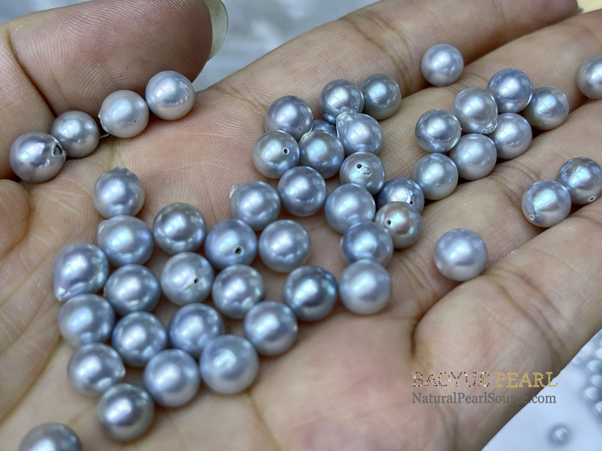 6.5-7 mm AKOYA pearls wholesale, AA perfect baroque nature loose pearl with half drilled, Natural Akoya pearls loose freshwater pearls with Wholesale Prices