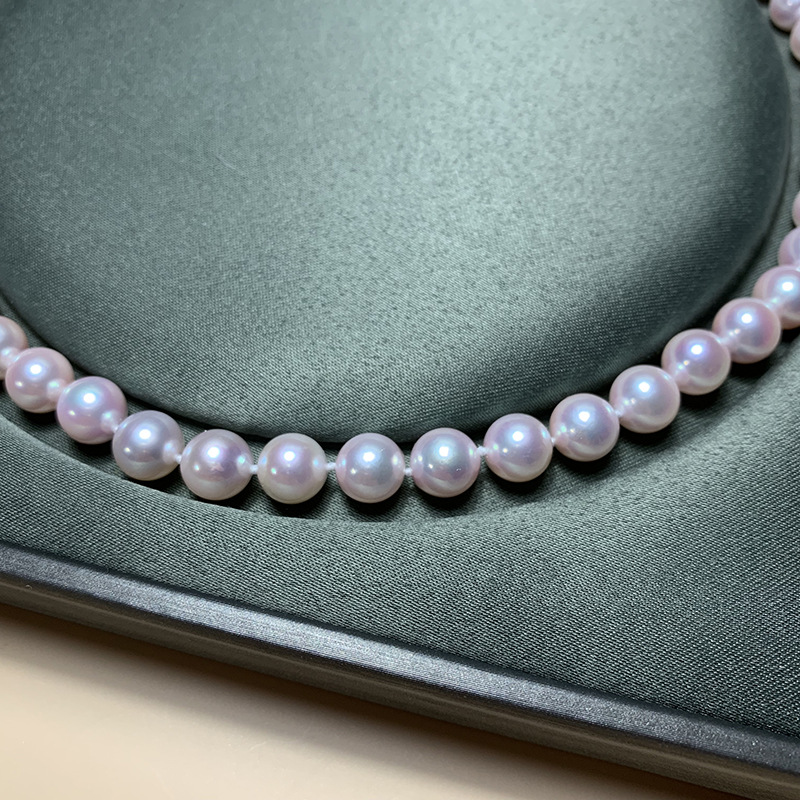 6mm Akoya pearl necklace round shape top grade 3A with 18k clasp white color Akoya pearl necklace wholesale