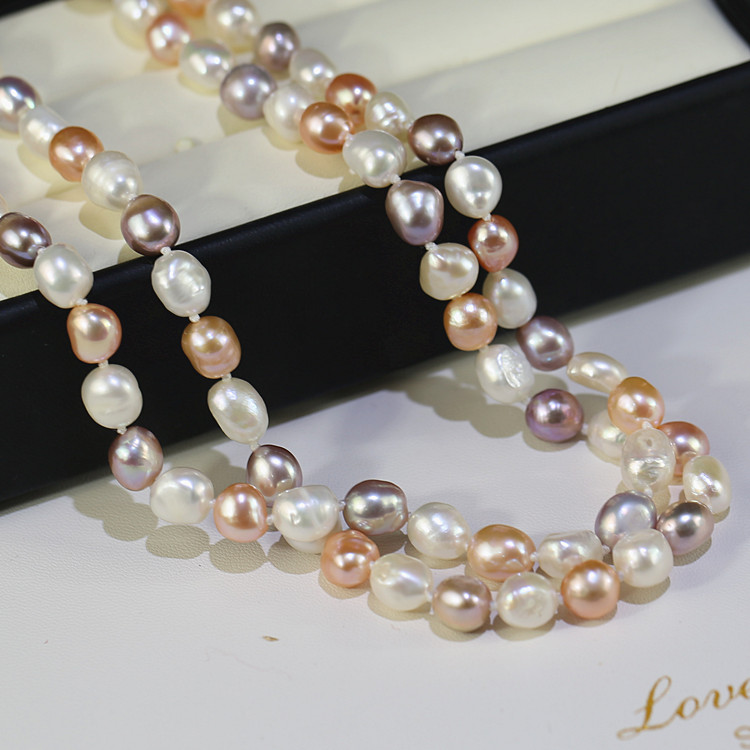 baroque Freshwater pearl necklace Wholesale  63 inches long white color AA grade good quality Pearl necklace wholesale