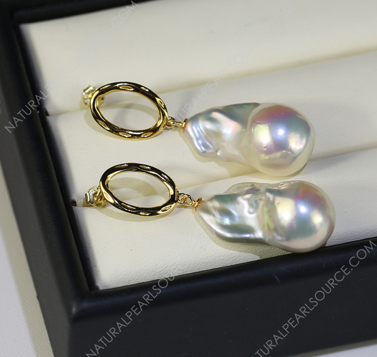 Big baroque pearl earrings wholesale  Freshwater pearl earrings stud earrings 925 sterling silver, freshwater pearl earrings wholesale