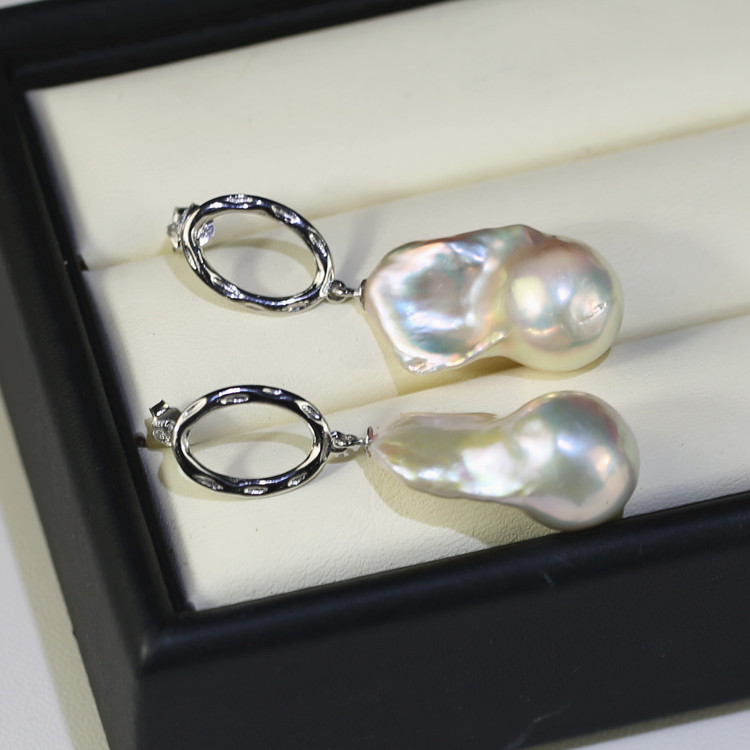 Big baroque pearl earrings wholesale  Freshwater pearl earrings stud earrings 925 sterling silver, freshwater pearl earrings wholesale