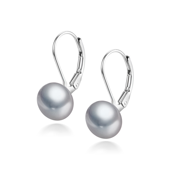 9mm Cultured pearls jewelry wholesale, natural pearls jewelry manufactures Freshwater Pearl Earrings wholesale