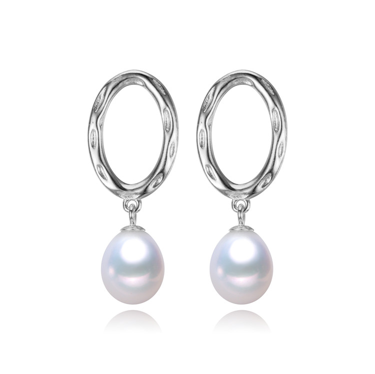 8mm drop freshwater natural pearls stud earrings manufacture Freshwater pearl earrings wholesale