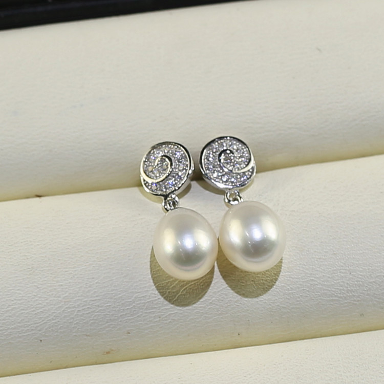 Flower shape 925silver fitting earring wholesale price for 8mm drop earrings freshwater pearl earring gift earings wholesale