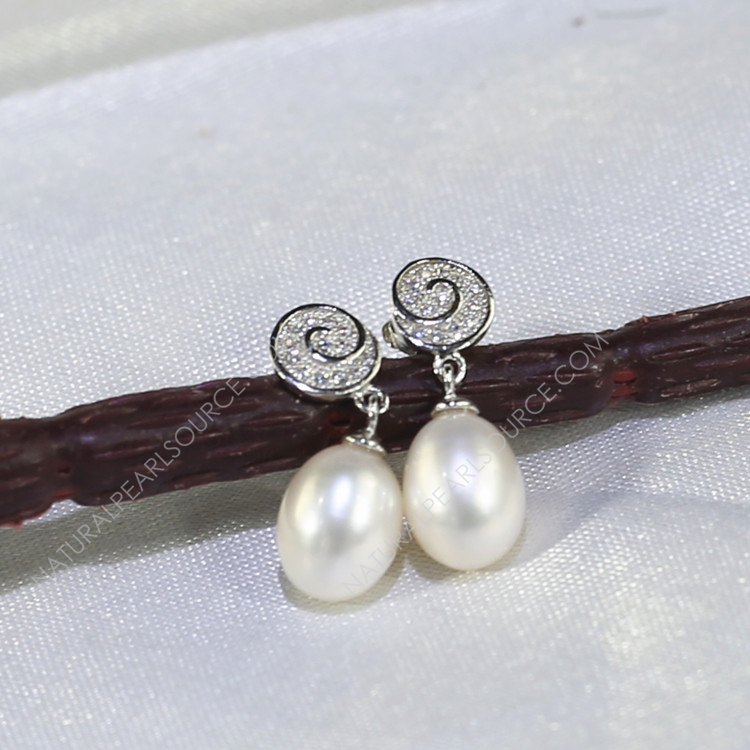 Flower shape 925silver fitting earring wholesale price for 8mm drop earrings freshwater pearl earring gift earings wholesale