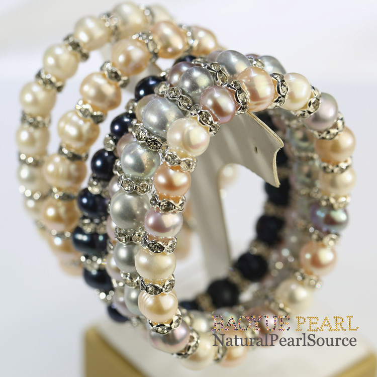 9 mm potato 925 Sterling Silver Freshwater Pearl Bracelets For Women real pearl jewelry bracelets
