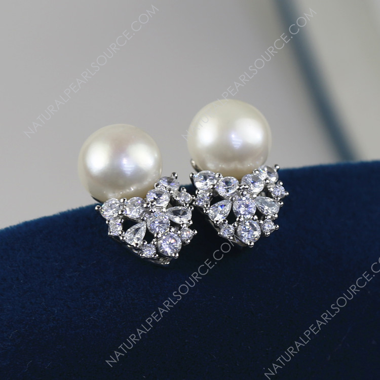 9mm button 3A grade freshwater earrings pearl stud real 925 sterling silver earings wholesale