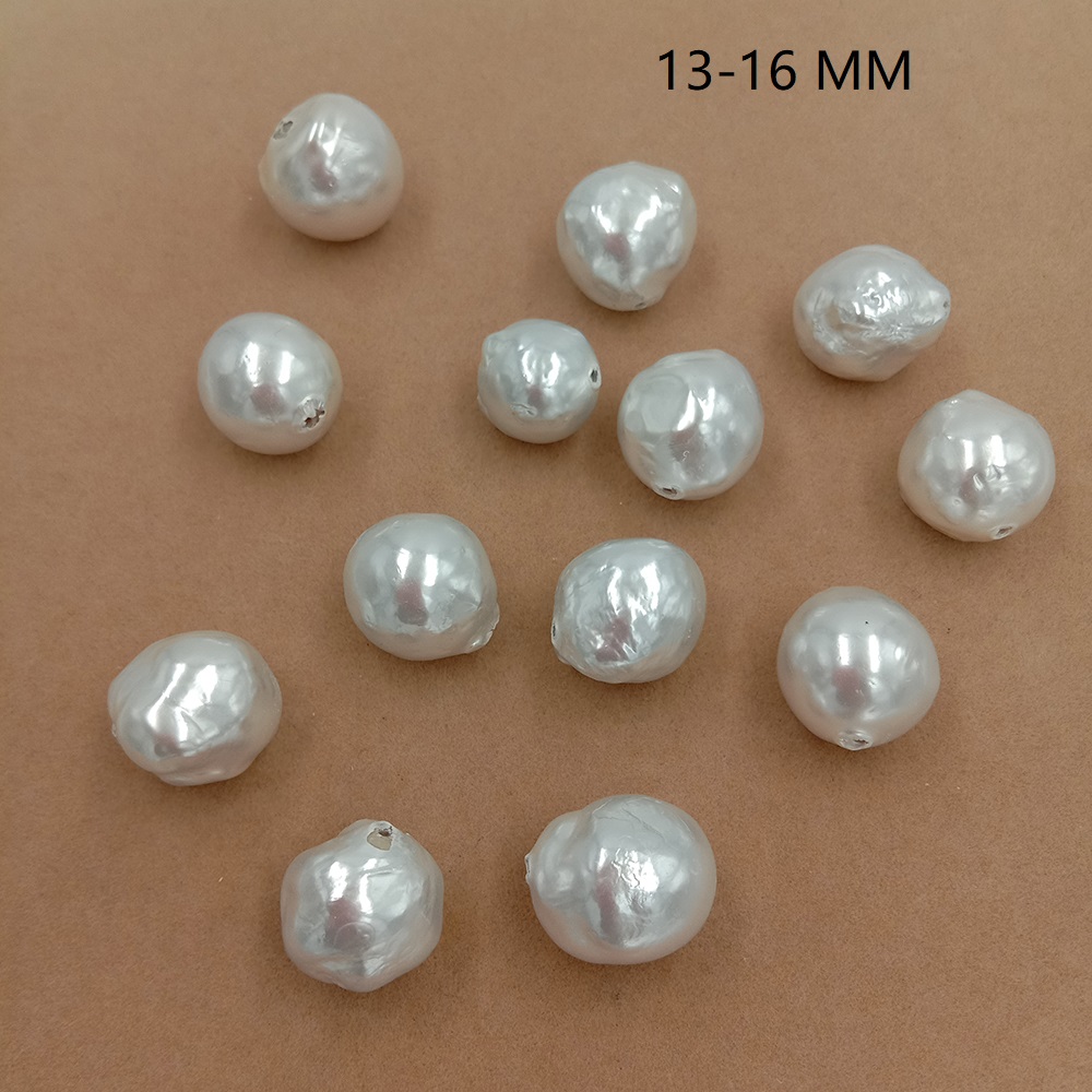 Freshwater pearl baroque pearls beads, 11-16 mm big baroque pearl, shiny white color, Full Hole Drilled. 