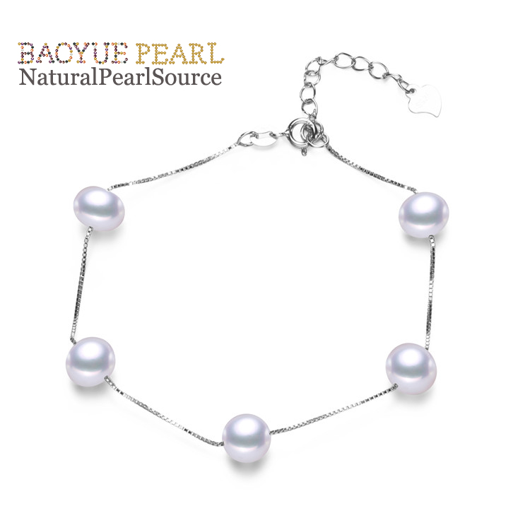 8mm AA freshwater pearl bracelet Wholesale real pearl jewelry freshwater pearl bracelet for women cultured natural real pearl jewelry bracelets