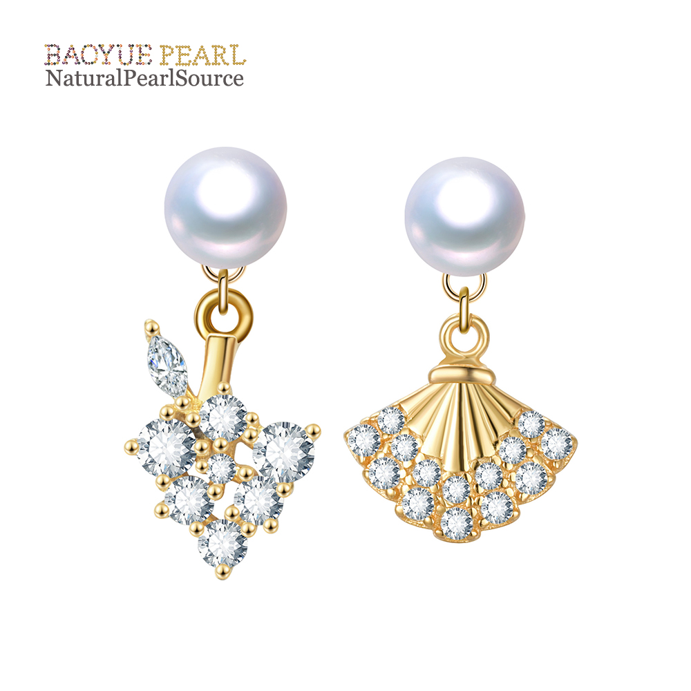 Freshwater pearl earrings pearl stud earings button 3A grade, real 925 sterling silver freshwater pearl earrings wholesale