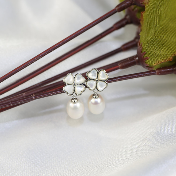 9mm Freshwater pearls earring supplier pearl jewelry manufacturer Freshwater Pearl Earrings wholesale Cultured pearls jewelry wholesale