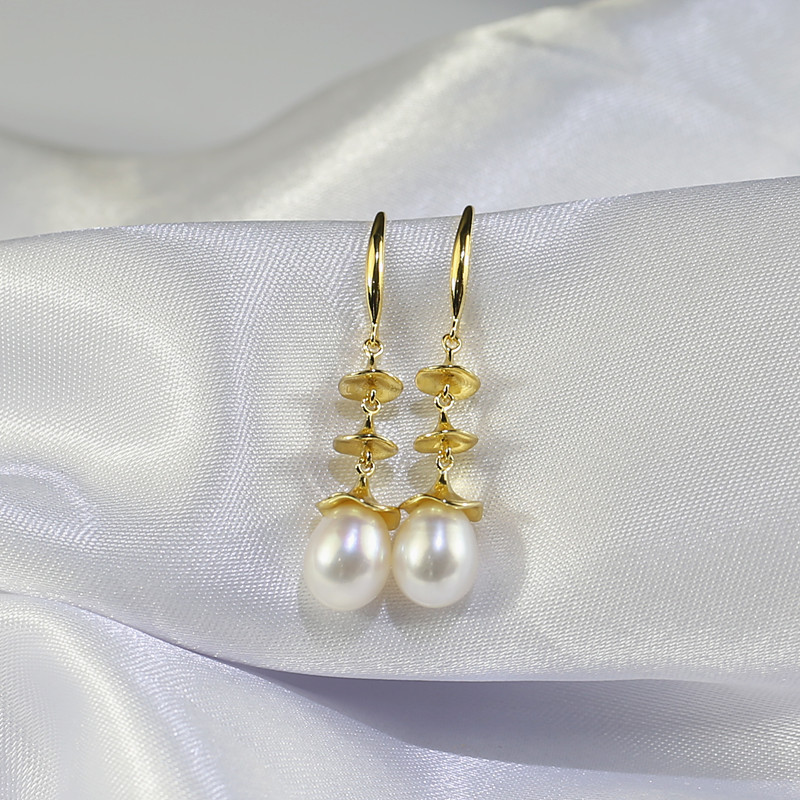 8mm drop natural freshwater real pearl set wholesale,pendant and earring pearl set Freshwater pearl jewelry set wholesale