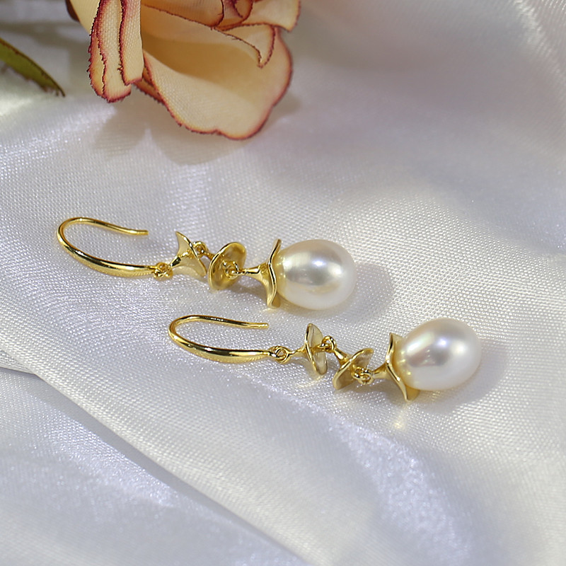 8mm drop natural freshwater real pearl set wholesale,pendant and earring pearl set Freshwater pearl jewelry set wholesale