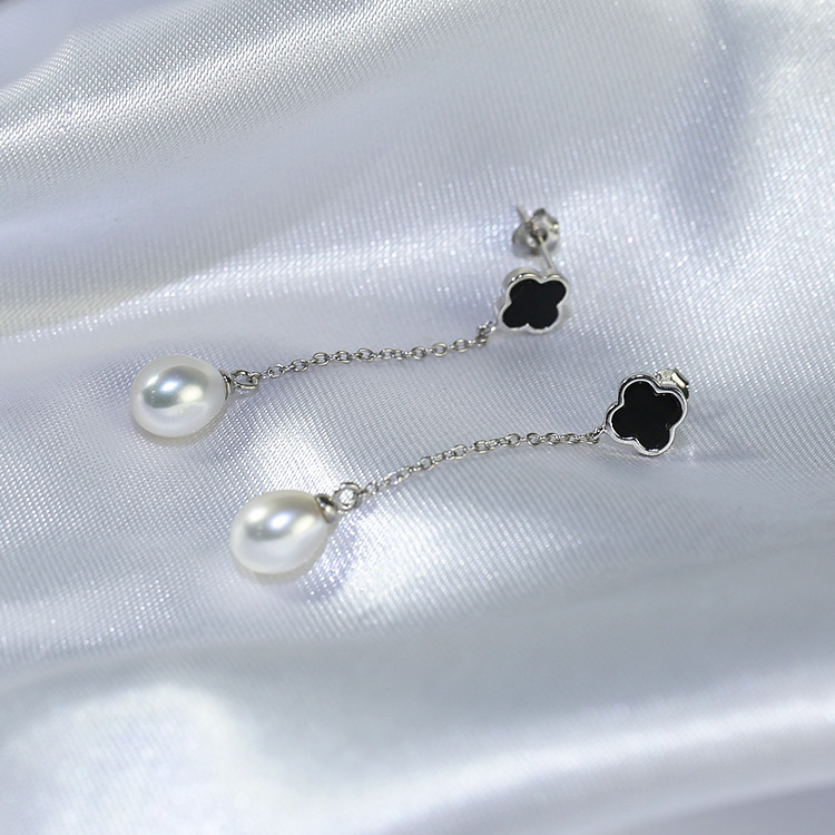 8 mm Long Pearls earrings freshwater pearl earrings wholesale Freshwater Pearl Earrings real manufacturer