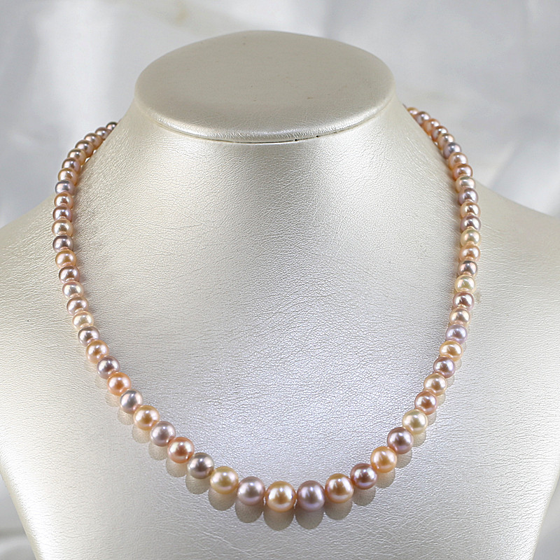 4-9mm 3A round natural freshwater pearl necklace freshwater pearl necklace wholesale.