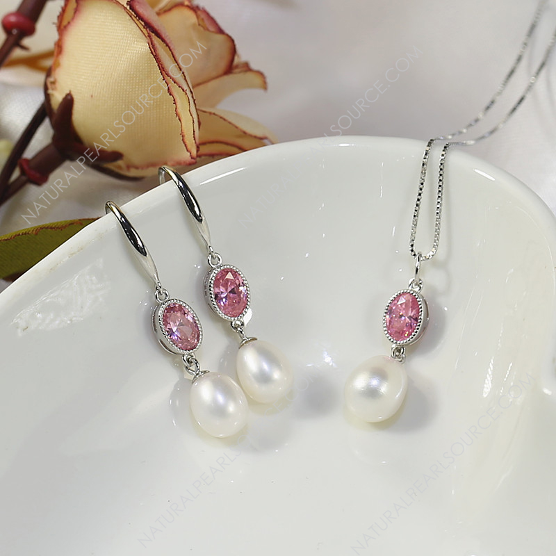 8mm drop real freshwater natural pearl choker sets, Freshwater pearl jewelry set wholesale