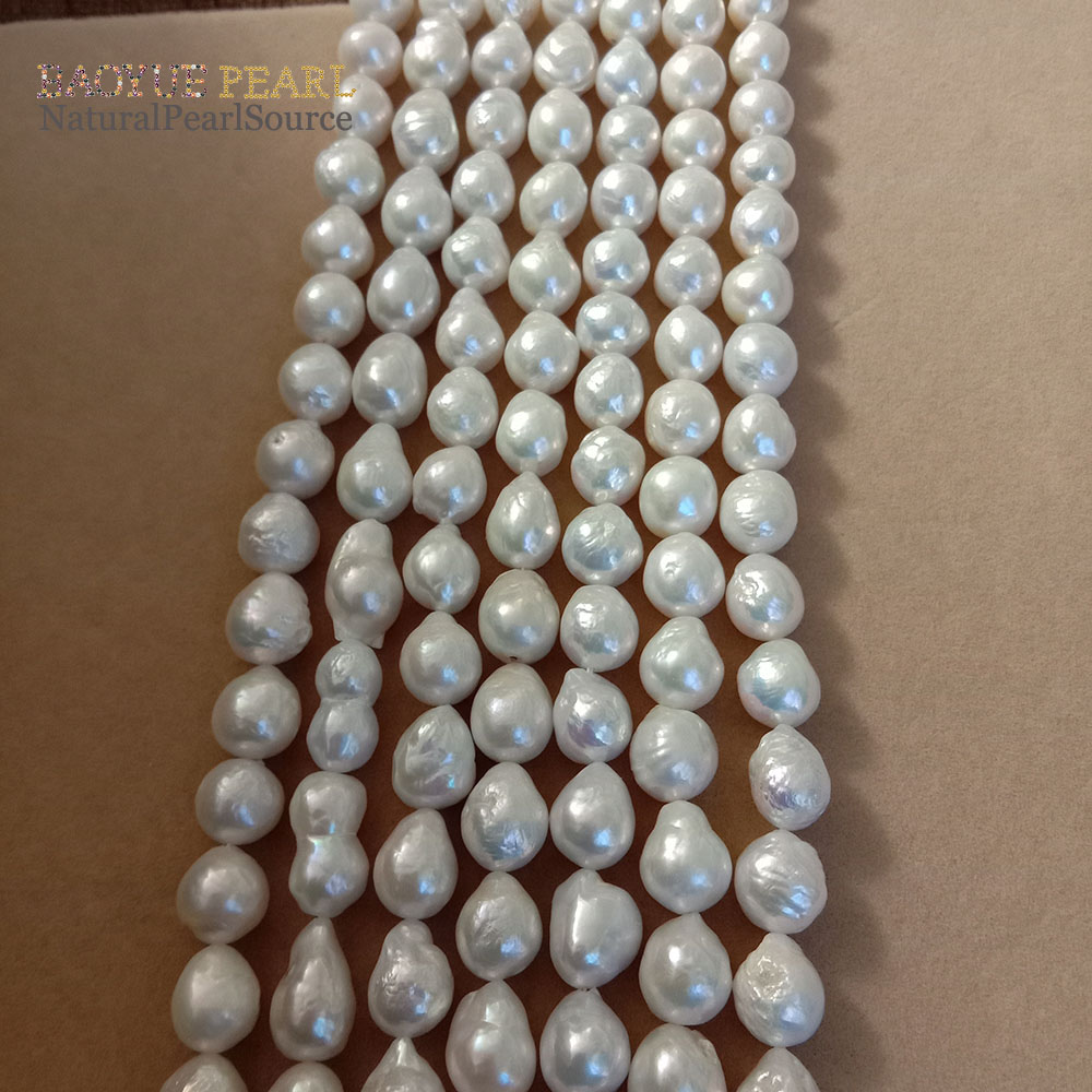9-10.5 mm Nature kasumi baroque freshwater pearl in strand,nature white color,16 inch high quality no any repaired