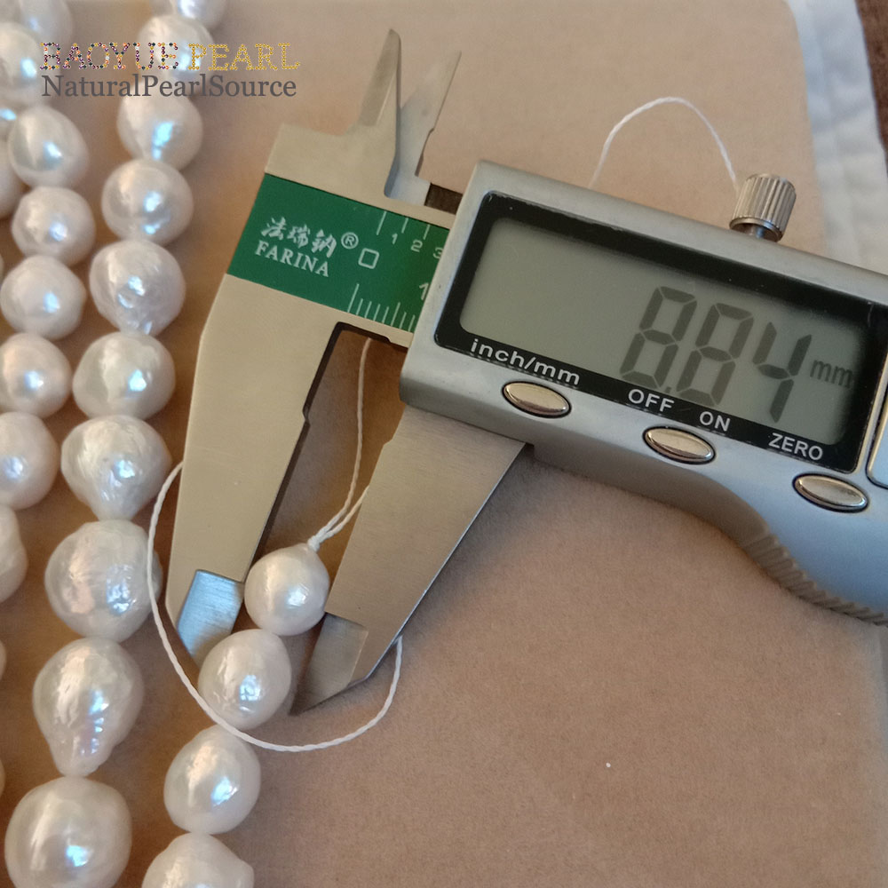 9-10.5 mm Nature kasumi baroque freshwater pearl in strand,nature white color,16 inch high quality no any repaired