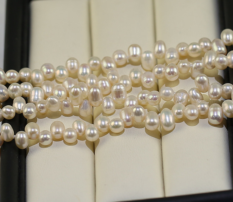 4-5mm oyster pearl necklace Freshwater pearl accessories AA 2rows natural freshwater real 18 inch freshwater pearl necklace wholesale