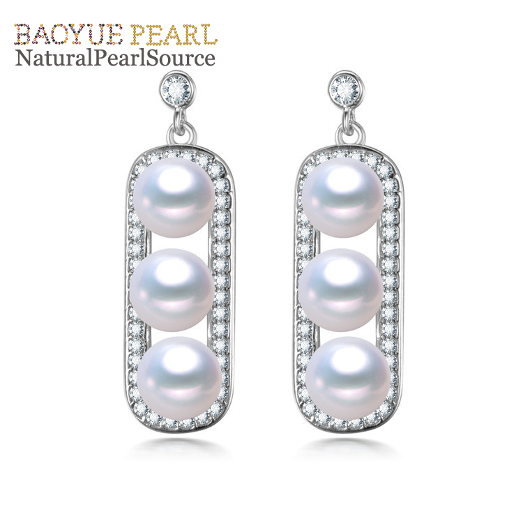 8 mm Peanut shape freshwater pearl earrings wholesale pearl jewelry manufacturer Freshwater Pearl Earrings wholesale pearls jewelry