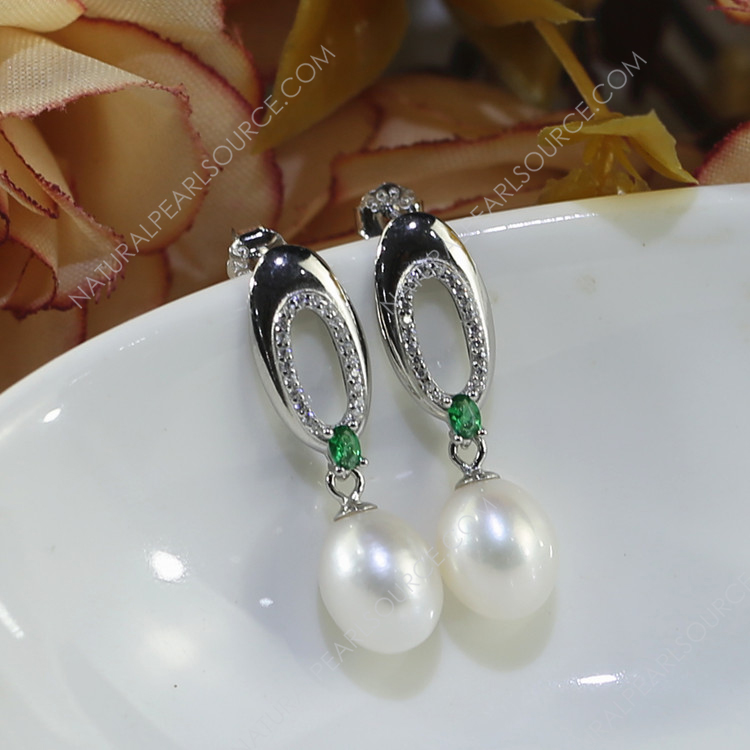 8mm drop 925 sterling Silver Freshwater pearl earrings natural freshwater pearl earrings fashion gold and pearl hoop earrings, freshwater pearl earrings wholesale