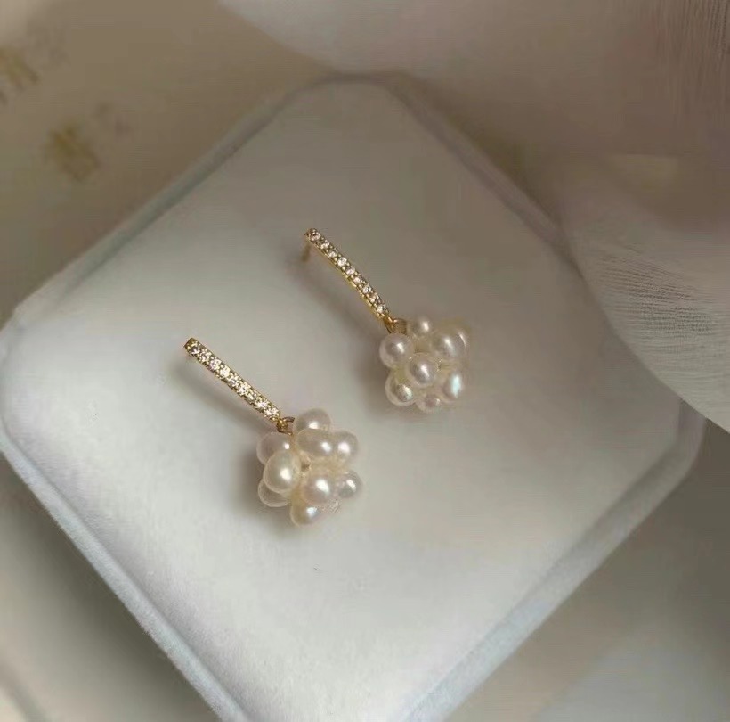 White pearl earrings freshwater pearl Freshwater pearl earrings wholesale