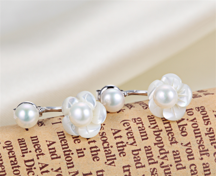 7&8mm button 3A wholesale latest natural freshwater pearl drop earrings Freshwater Pearl Earrings wholesale