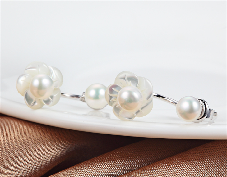 7&8mm button 3A wholesale latest natural freshwater pearl drop earrings Freshwater Pearl Earrings wholesale