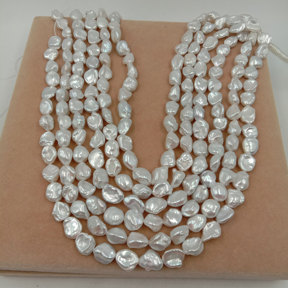 9-11 mm baroque freshwater pearl in strand 16 inch top high quality no flaw nature stone, nature white color . 