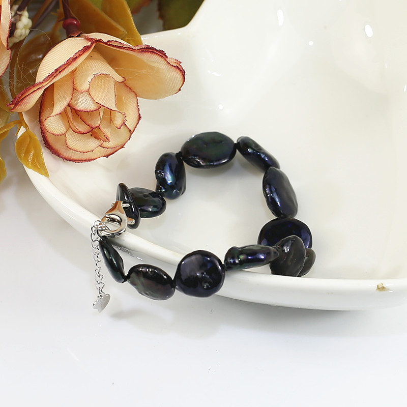 12-14mm black baroque frieshwater pearls earrings jewelry set, rice shape AA  natural pearl jewelry set wholesale