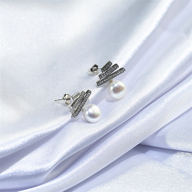 9 mm edison Pearls earrings Freshwater Pearl Earrings real manufacturer freshwater pearl earrings wholesale