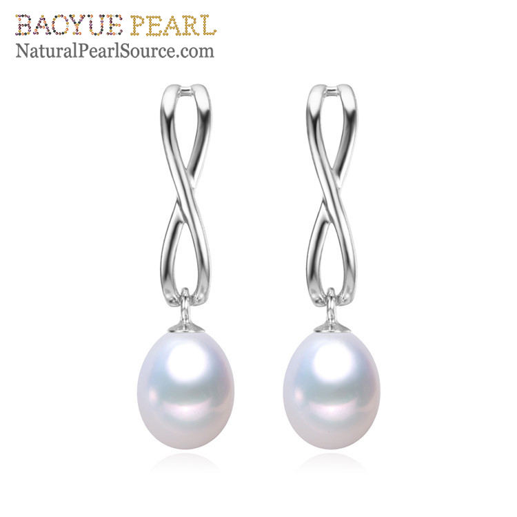 8mm drop 3A fashion 2022 new freshwater pearl earrings silver wholesale pearl earrings wholesale