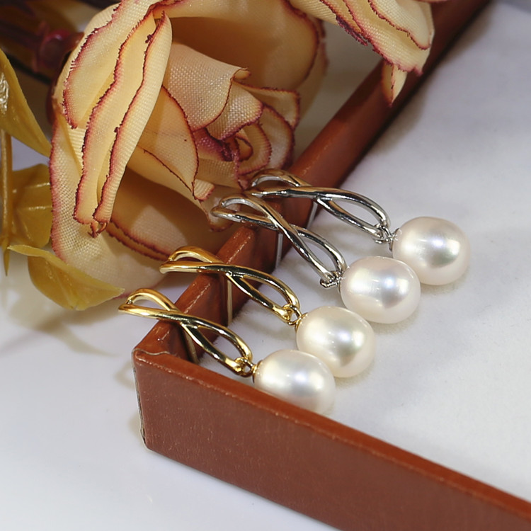 8mm drop 3A fashion 2022 new freshwater pearl earrings silver wholesale pearl earrings wholesale