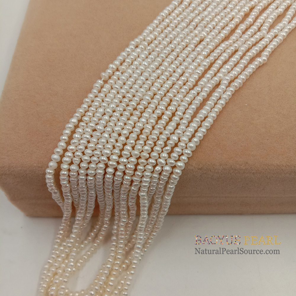 2 -3 mm freshwater pearl loose strand wholesale freshwater pearls supplier