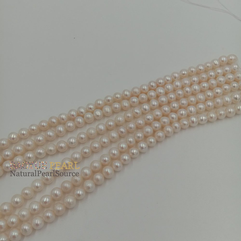 6-7 mm Near round loose freshwater pearls wholesale freshwater pearl in strand 38 cm