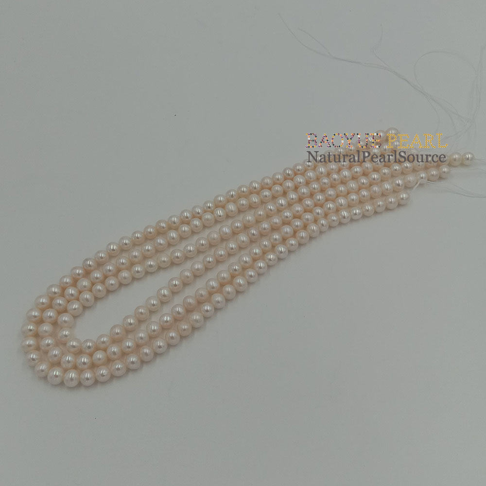 6-7 mm Near round loose freshwater pearls wholesale freshwater pearl in strand 38 cm