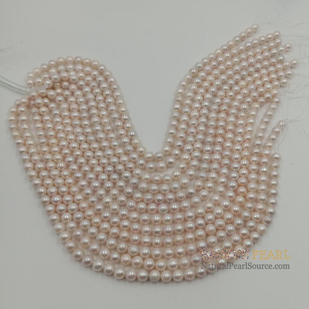 8-9 mm loose pearl wholesale 16 inch white round freshwater pearls in strand